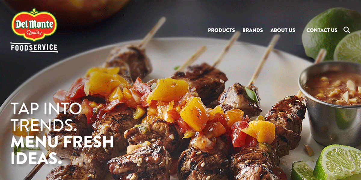 Rotating image of Del Monte Foodservice website