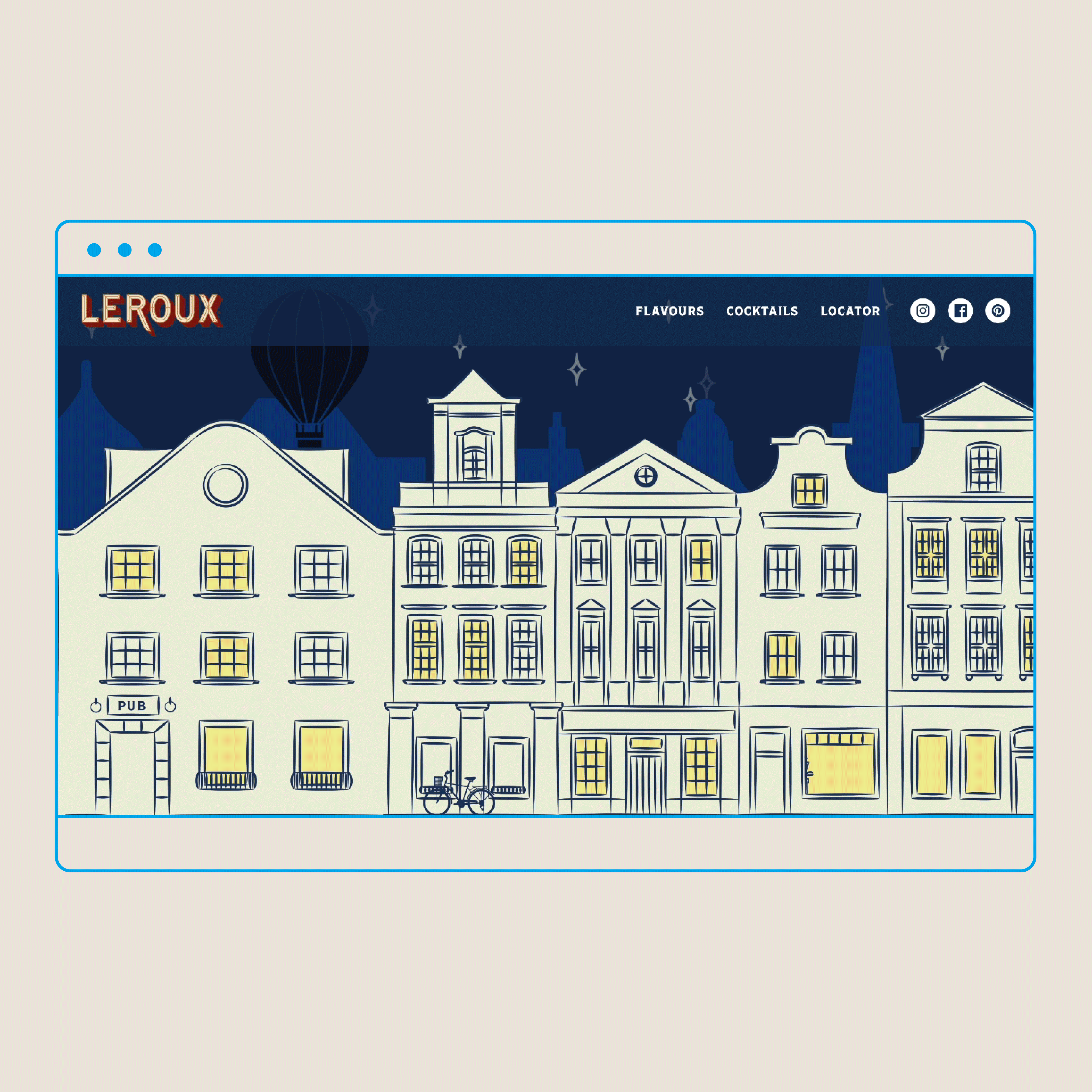 GIF of the Leroux homepage